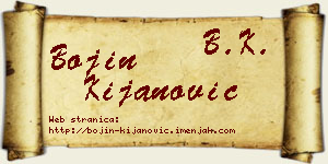 Bojin Kijanović vizit kartica